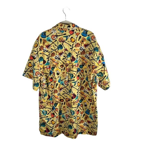 High Seas Trading Co Guitar Print Button Down Shirt - Picture 5 of 8